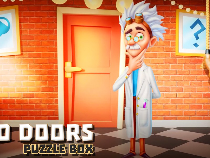 Screenshot of 100 Doors Puzzle Box featuring colorful puzzles and mysterious doors
