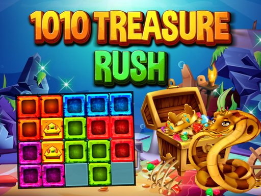 Colorful blocks being placed on a treasure-themed game board
