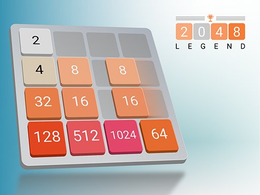 2048 Legend gameplay with colorful number tiles sliding on a grid