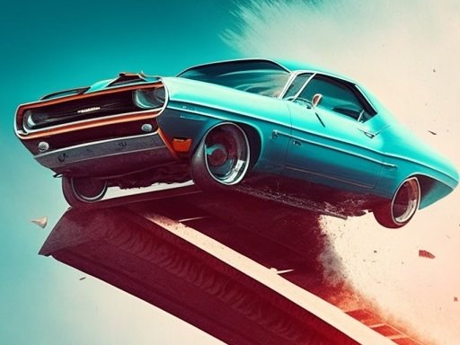Exciting scene from Agame Stunt Cars with cars performing stunts