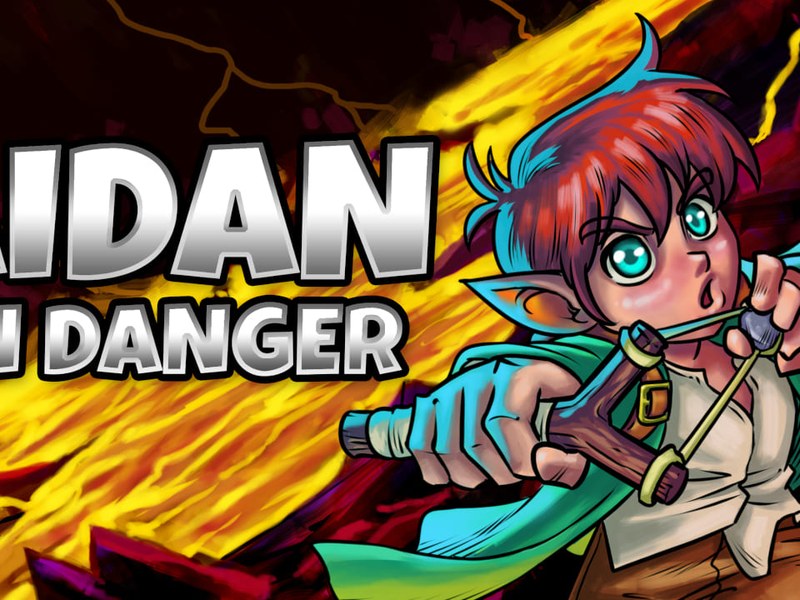 Aidan in Danger — A brave elf with a slingshot battles monsters