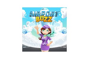 Colorful scene from Airport Buzz showing busy airport management