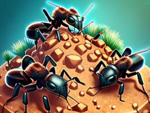 Ant Colony - vibrant scene of ants building their colony