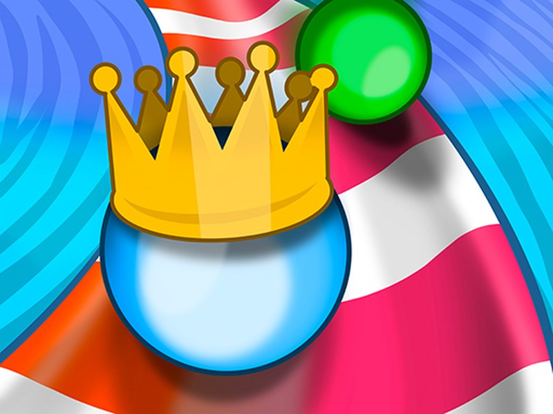 Exciting scene from Aquapark Balls Party with colorful rolling balls racing down slides