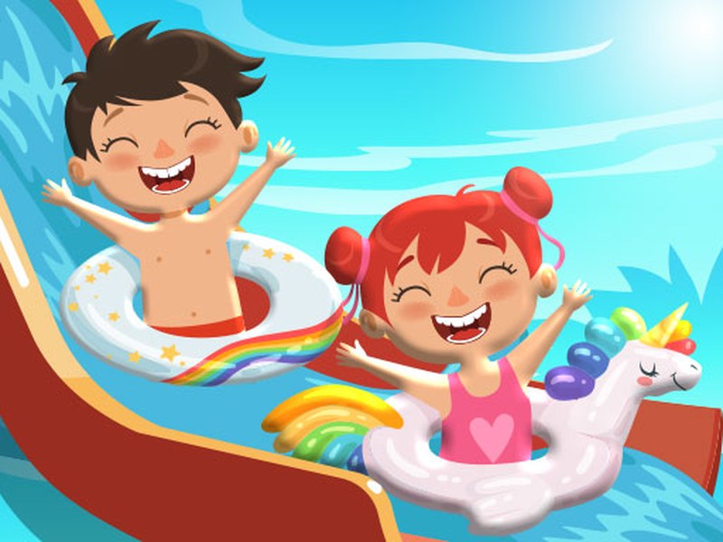 AquaPark Fun Loop - fun waterpark game with slides and pools