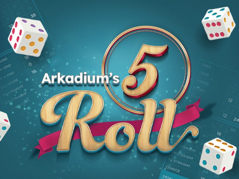 Exciting gameplay of Arkadium's 5roll with colorful dice rolling