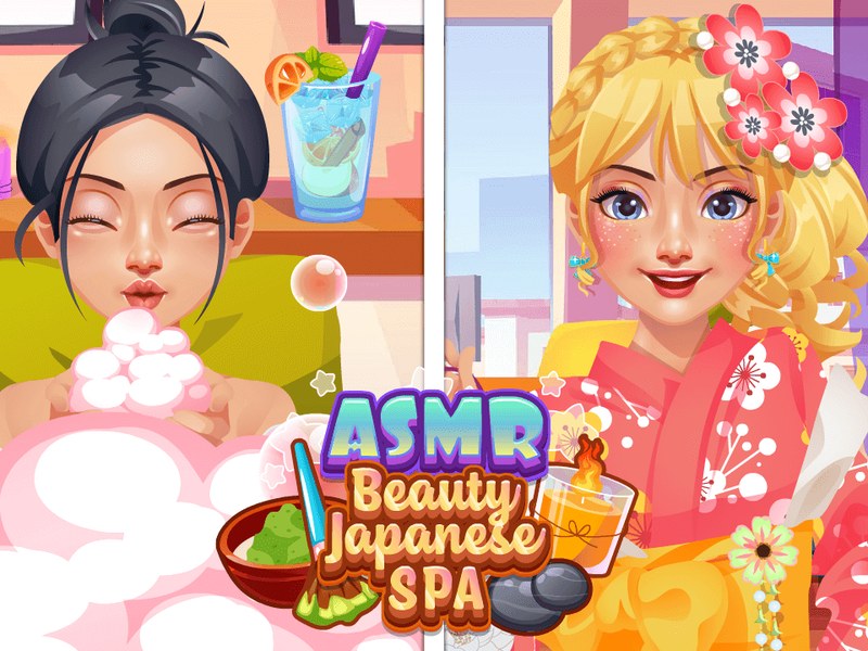 A serene scene of a girl enjoying a relaxing spa treatment