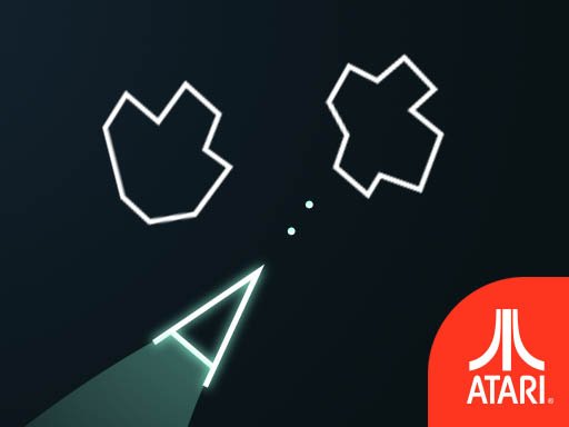 Exciting gameplay of Atari Asteroids with spaceships and asteroids