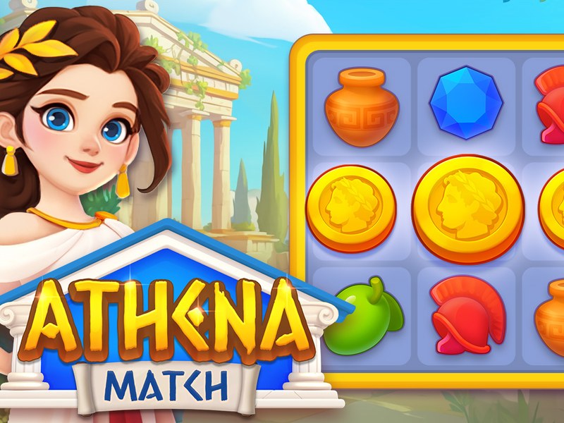Exciting scene from Athena Match featuring Greek artifacts and Athena