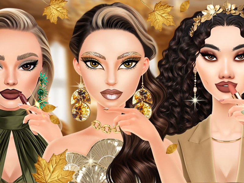 Autumn Glam Gala — three friends getting glamorous for a fall gala