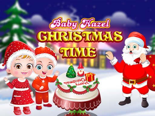 Baby Hazel and friends enjoying Christmas with gifts and snow