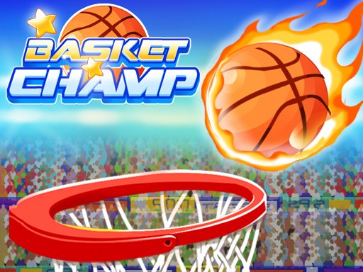 Exciting scene from Basket Champ with colorful graphics and a basketball flying towards the hoop