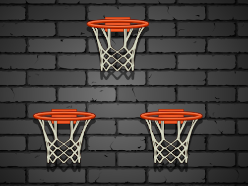 Exciting basketball game screenshot with colorful graphics