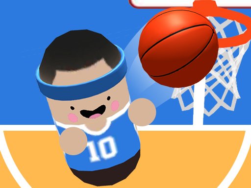 Exciting scene from Basketball Beans with colorful characters shooting hoops