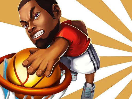 Exciting game scene with players competing in basketball