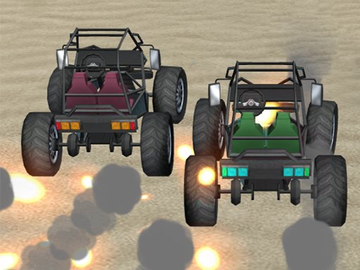 Exciting screenshot of Battle Cars with racing cars and explosions
