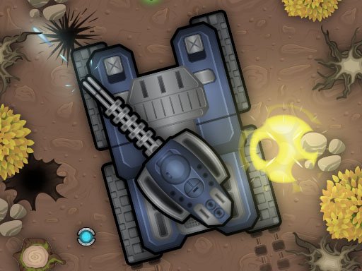 Exciting tank battle scene with colorful tanks and explosions