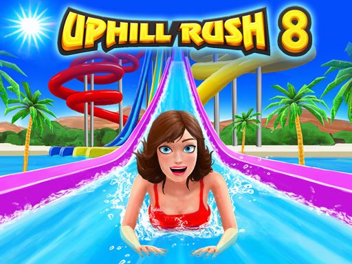 Exciting race scene in Hill Climb Racing 7 with colorful vehicles climbing steep mountains