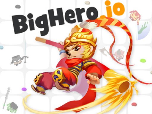 Exciting multiplayer battle scene in BigHeroio with heroes fighting