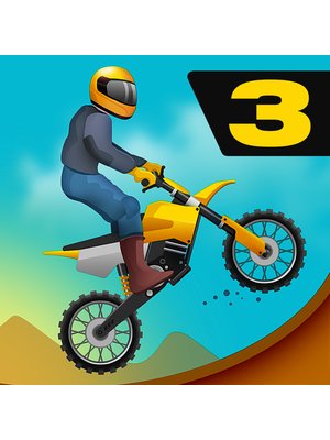 Exciting scene from Bike Racing 3 with bikes racing over hills and obstacles