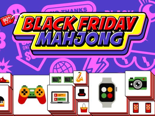 Exciting scene from Black Friday Mahjong with colorful tiles and matching images