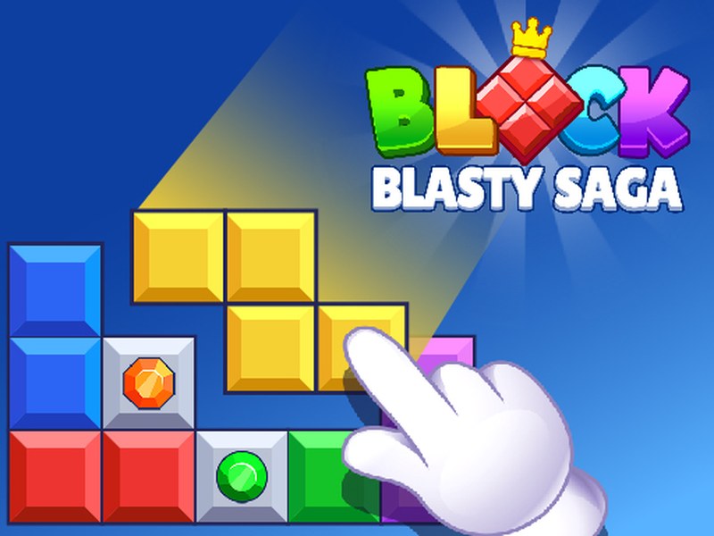 Exciting gameplay in Block Blasty Saga with colorful blocks exploding
