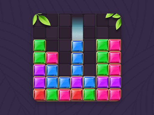 Colorful blocks falling into a puzzle grid in Block Puzzle Jewel