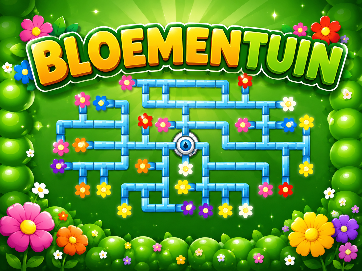 Flower Garden — colorful puzzle with flowers and pipes