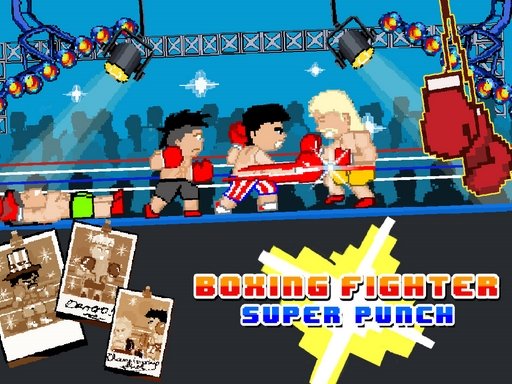 Exciting boxing match with colorful characters throwing punches