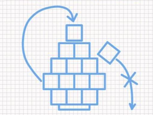 Colorful blocks stacking in Brickz! puzzle game