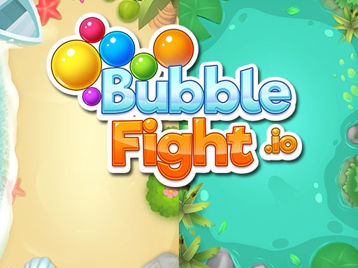 Exciting scene of players battling in Bubble Fight IO with colorful bubbles flying around