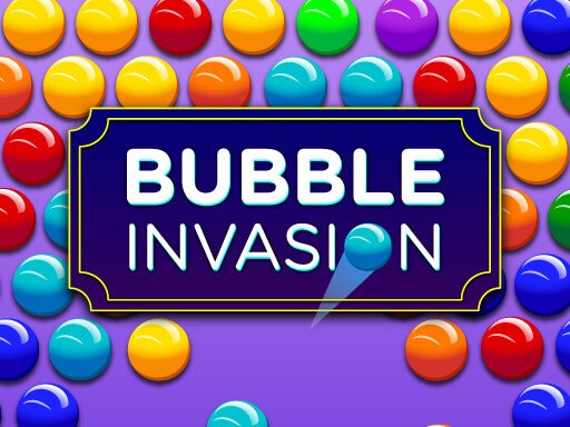 Colorful bubbles invade a vibrant game scene in Bubble Invasion