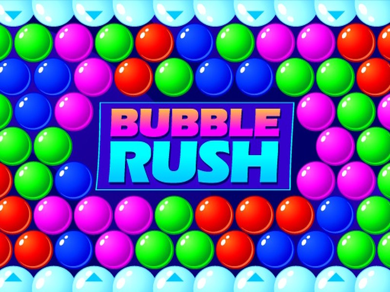 Exciting scene from Bubble Rush with colorful bubbles bursting