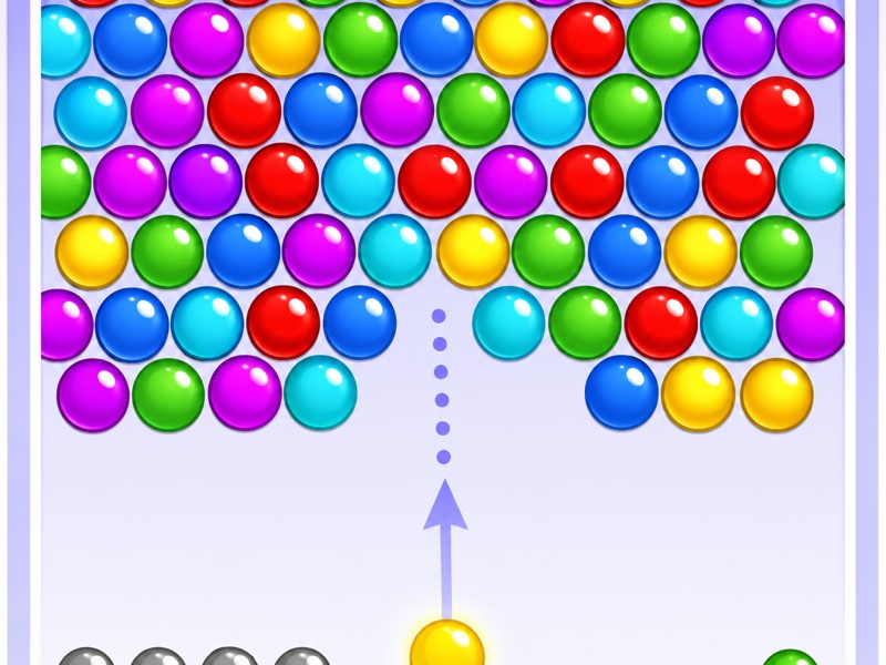 Colorful bubbles bursting in Bubble Shooter Classic game