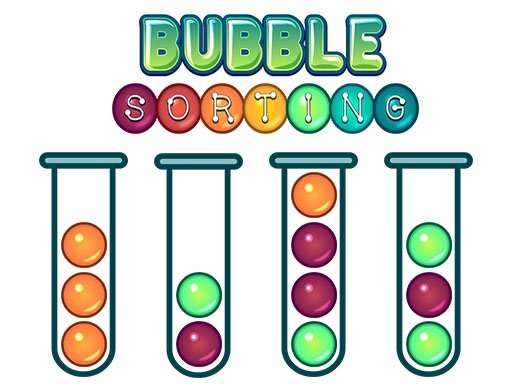 Colorful bubbles being sorted into matching tubes in a fun game