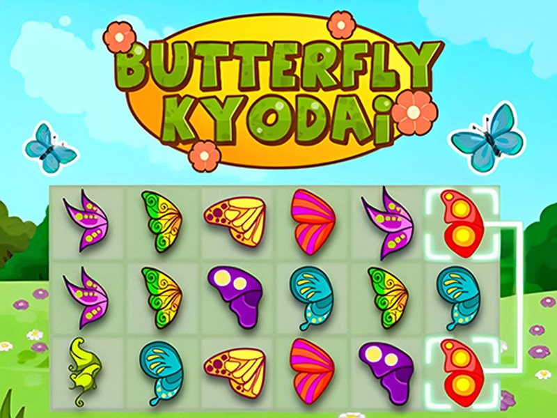 Colorful butterflies connecting in a vibrant puzzle game