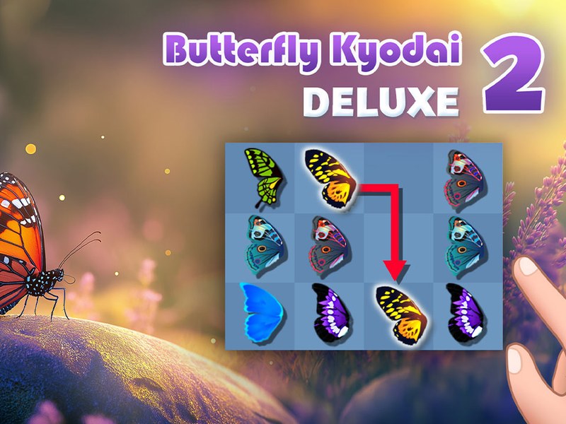 Colorful butterflies connect in a vibrant puzzle game