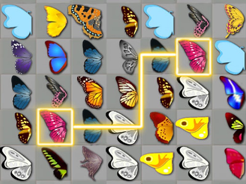 Colorful butterflies matching game with vibrant tiles