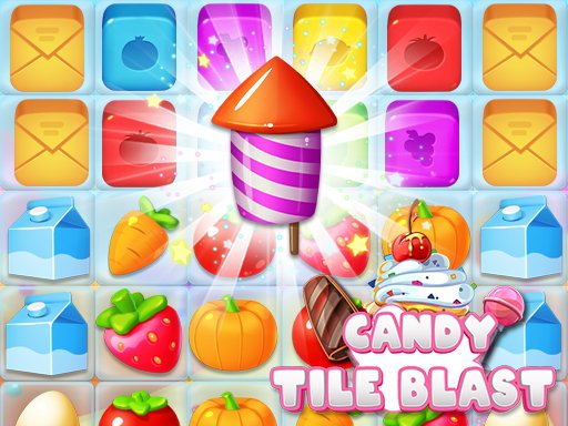 Colorful tiles exploding in Candy Tile Blast game