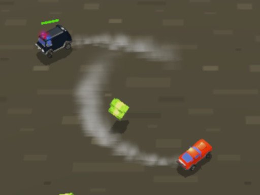 Exciting scene from Car Chase with a fast car zooming and collecting coins