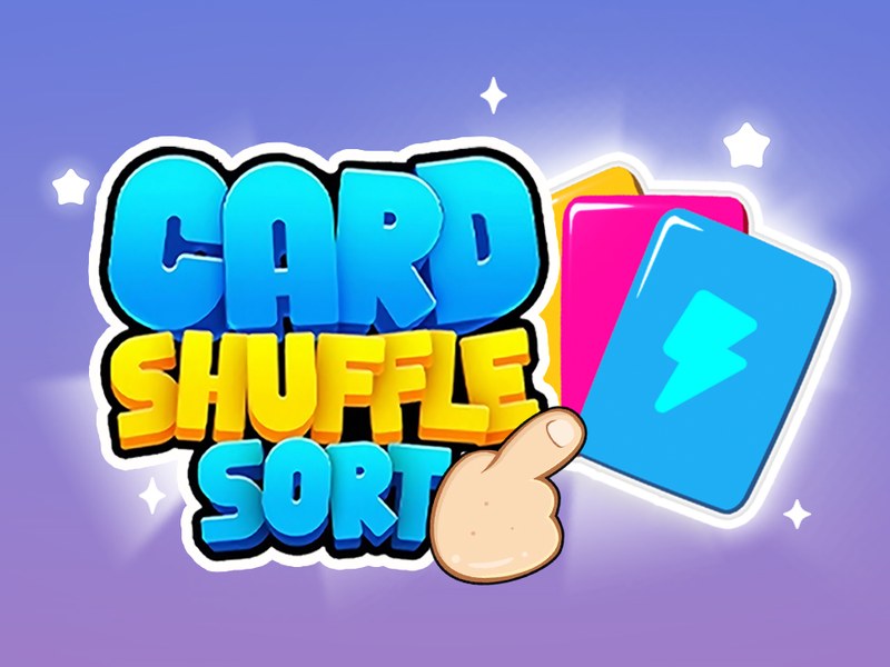Colorful scene from Card Shuffle Sort featuring mixed cards