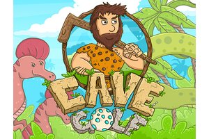 Cave Golf gameplay with prehistoric rocks and obstacles