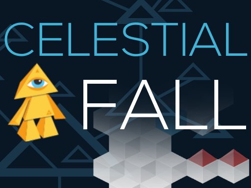 Exciting scene from Celestial Fall with Magda falling through colorful obstacles