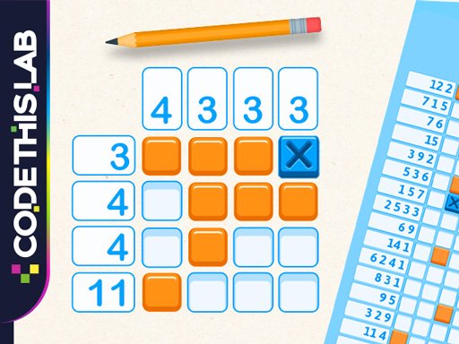 Classic Nonogram game screenshot featuring colorful grid puzzles