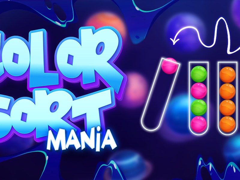 Color Sort Mania — colorful bubbles being sorted into bottles