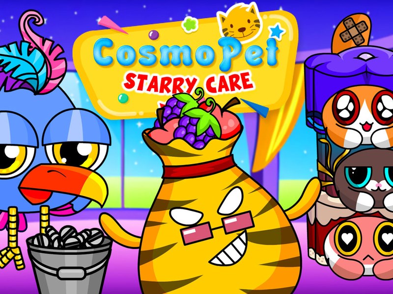 Screenshot of Cosmo Pet Starry Care featuring cute alien pets