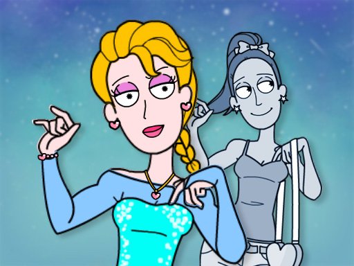 Screenshot of Crazy Professor Princess Maker showcasing colorful princess designs