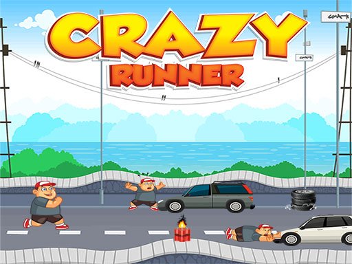 Exciting scene of Crazy Runner with a character dodging cars and obstacles
