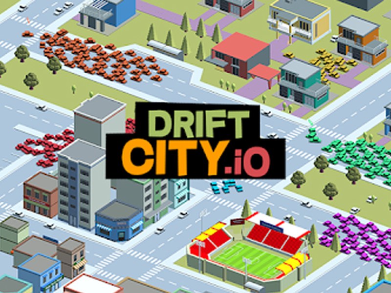 Exciting scene from Crowd Drift City with colorful cars racing through the city