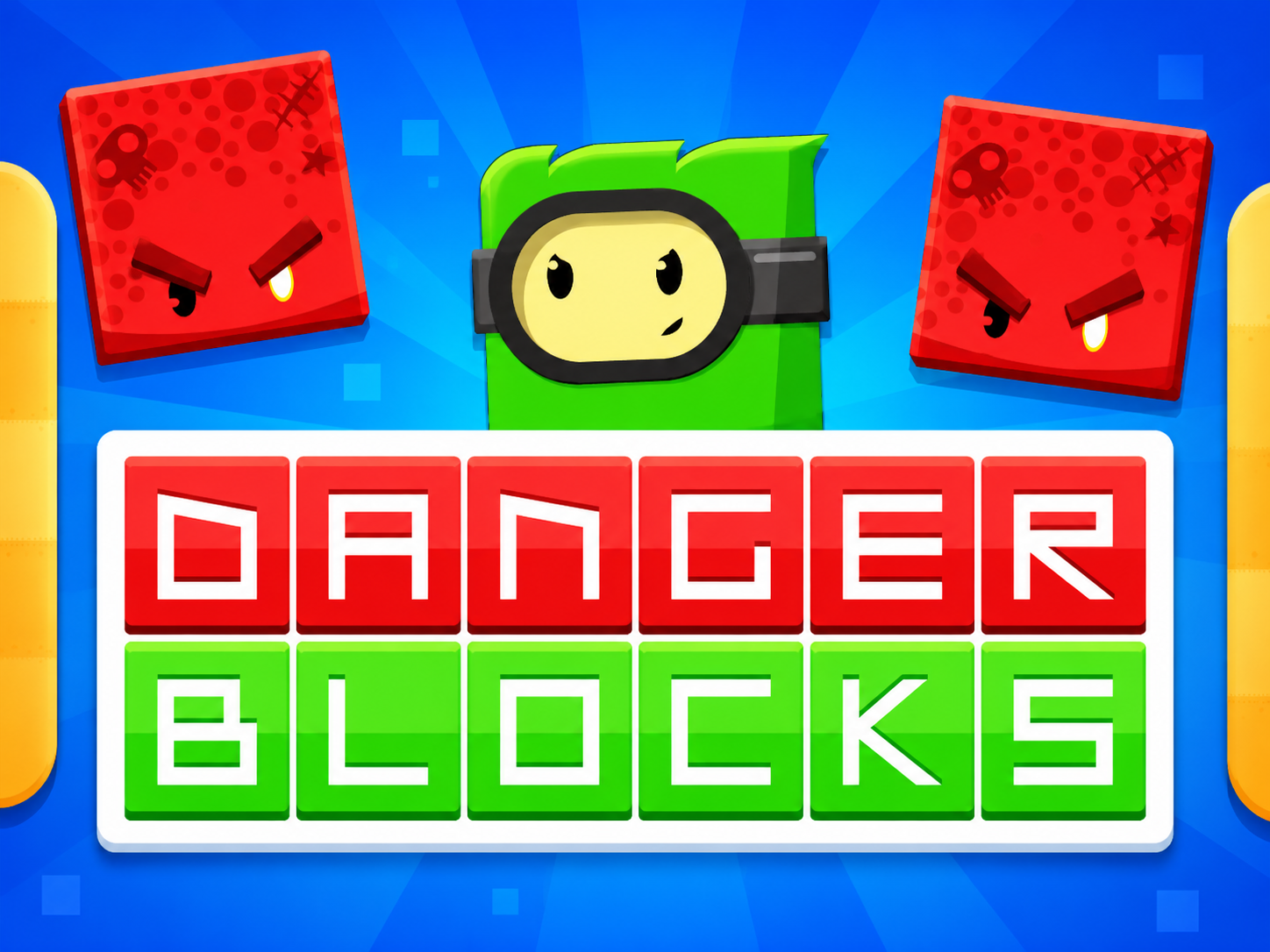 Screenshot of Danger Blocks showing colorful, dangerous blocks coming towards the player